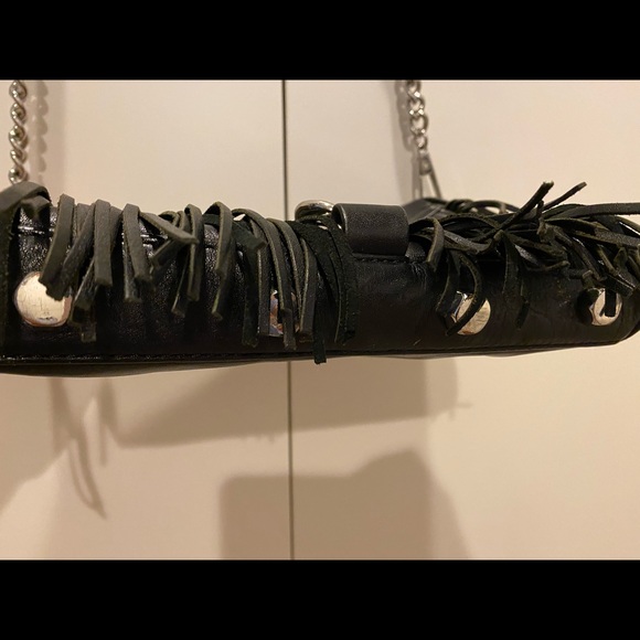 Rebecca Minkoff M.A.C. Mini Black Leather Crossbody bag with fringe - Picture 7 of 7